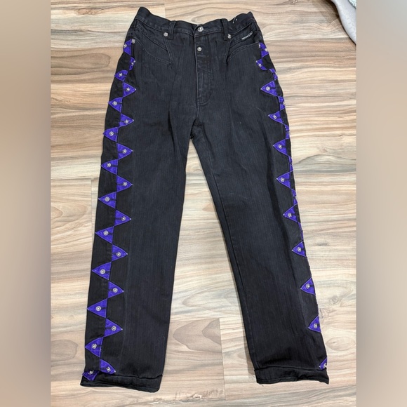 Western Ethics Denim - Vintage Black Jeans with Purple Detailing